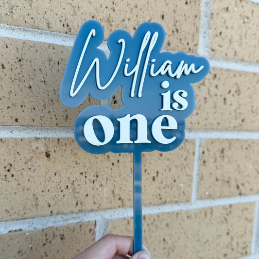 Custom Birthday 1-10 • Double Layer Cake Topper • 120mm
