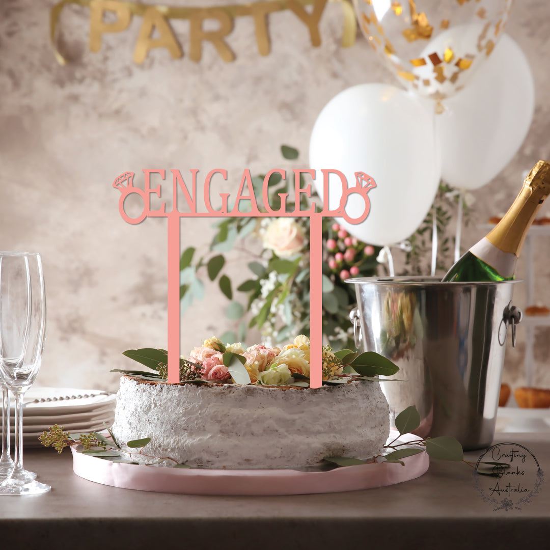 Engaged • Cake Topper • 150mm