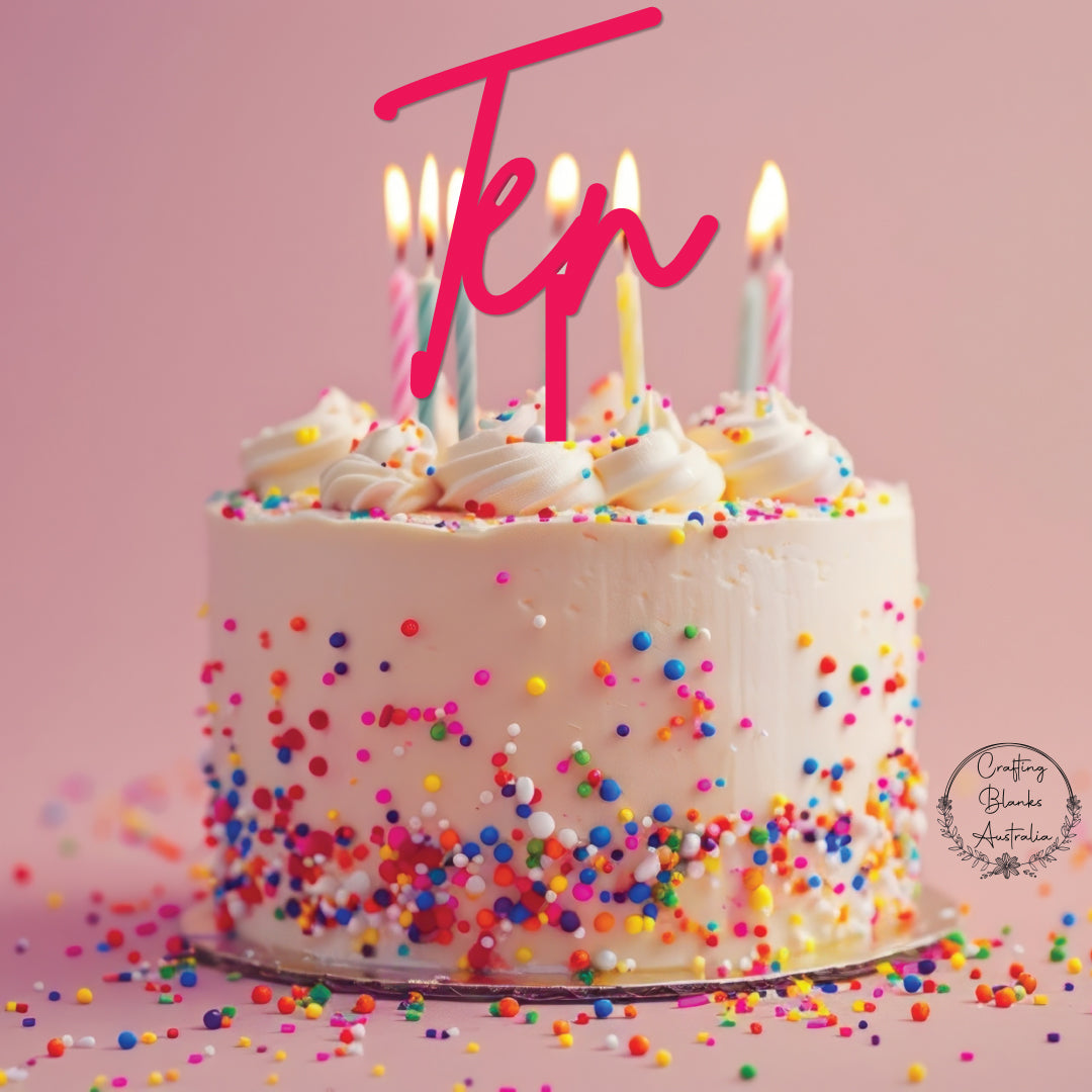 Ten • Cake Topper • 150mm