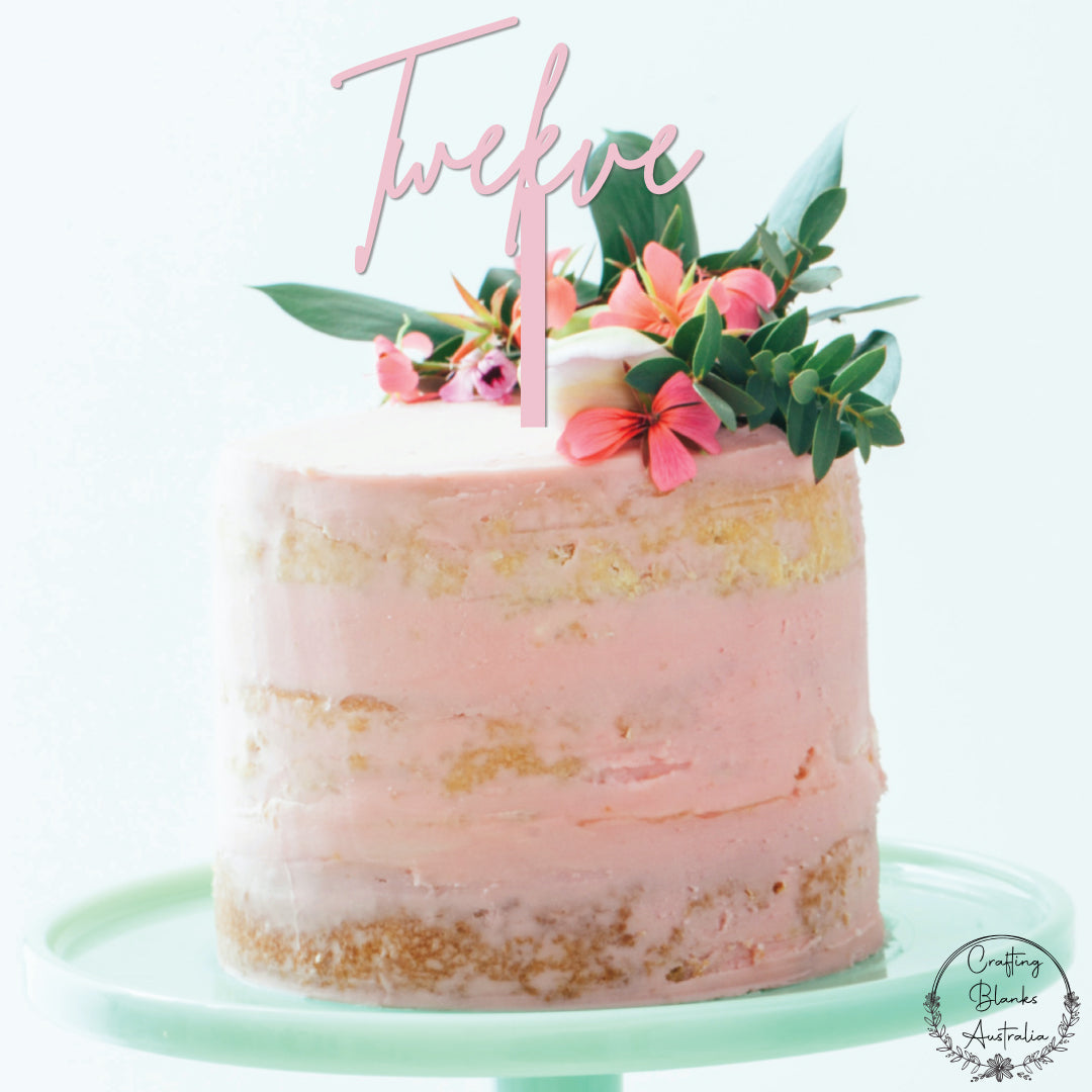 Twelve • Cake Topper • 150mm