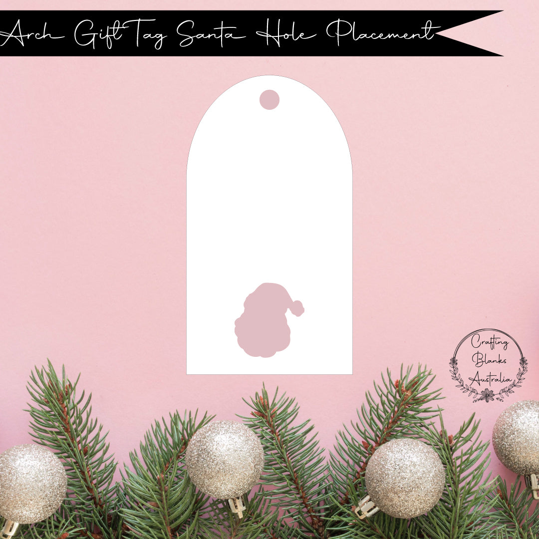 Santa • Arch Gift Tag • 50mm x 90mm