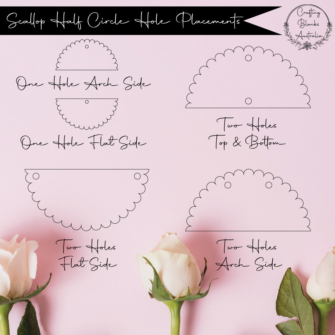 Scallop Half Circle • Blank Shape • 50mm