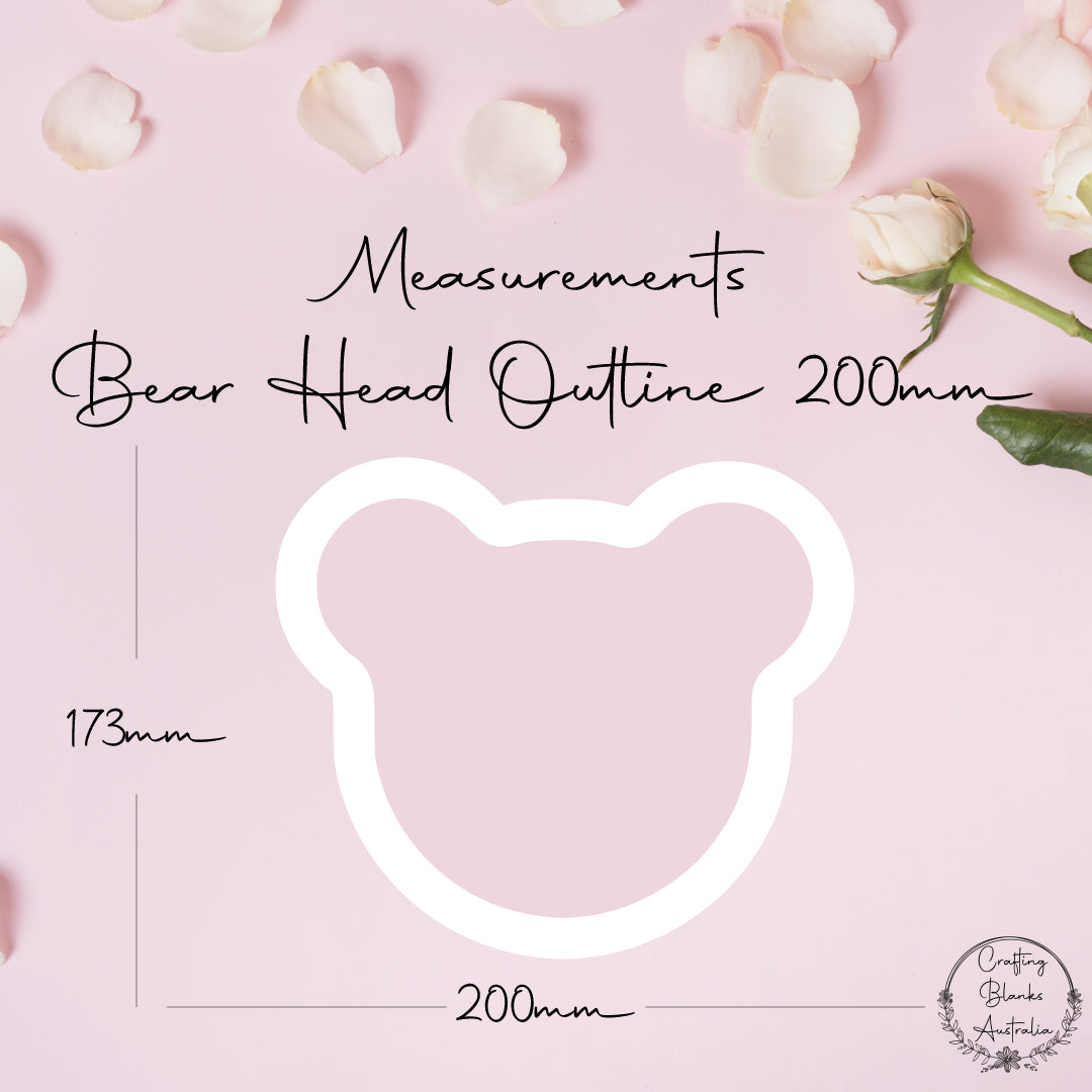 Bear Head • Outline Shape • 200mm