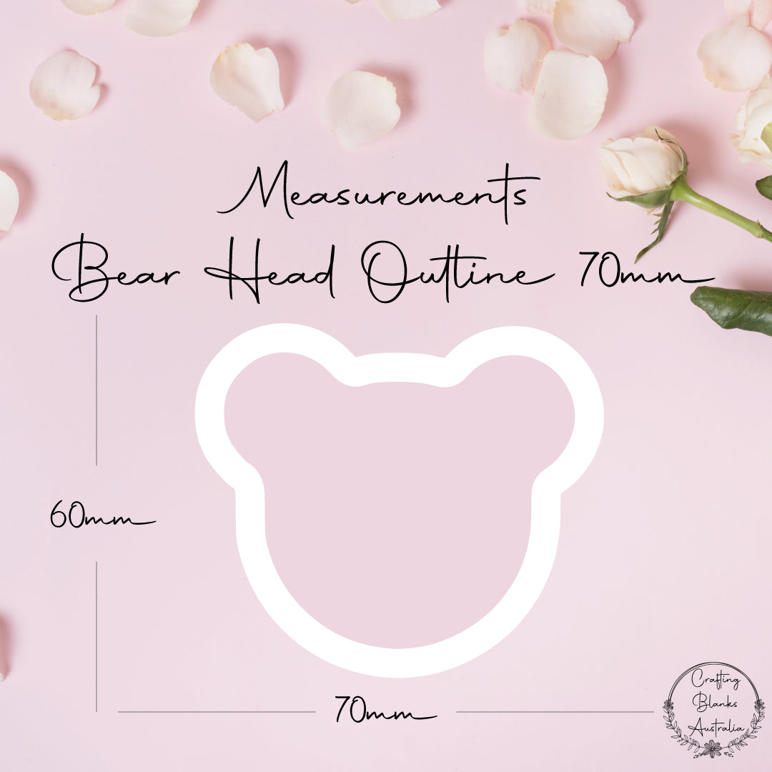 Bear Head • Outline Shape • 70mm
