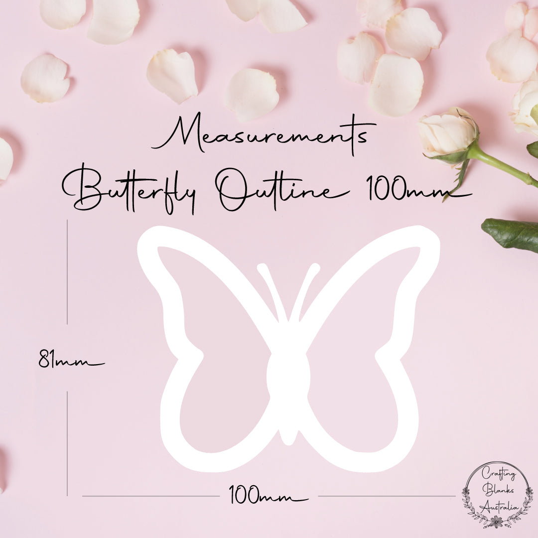 Butterfly Outline • Blank Shape • 100mm