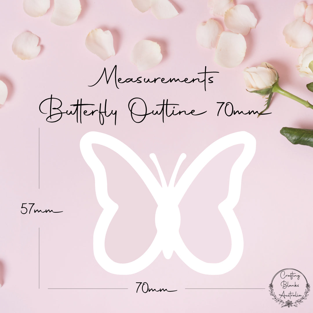 Butterfly Outline • Blank Shape • 70mm