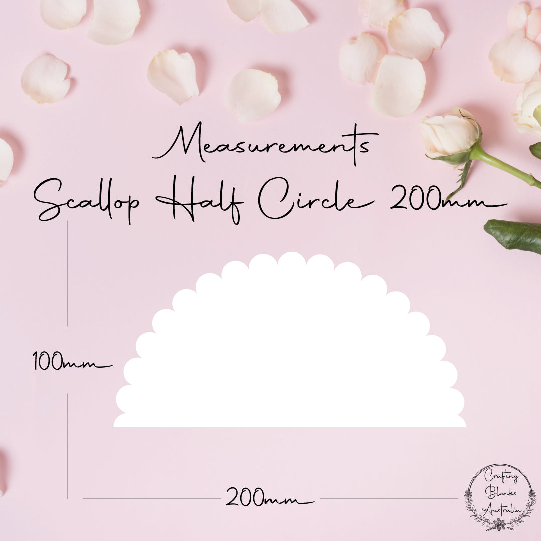 Scallop Half Circle • Blank Shape • 200mm