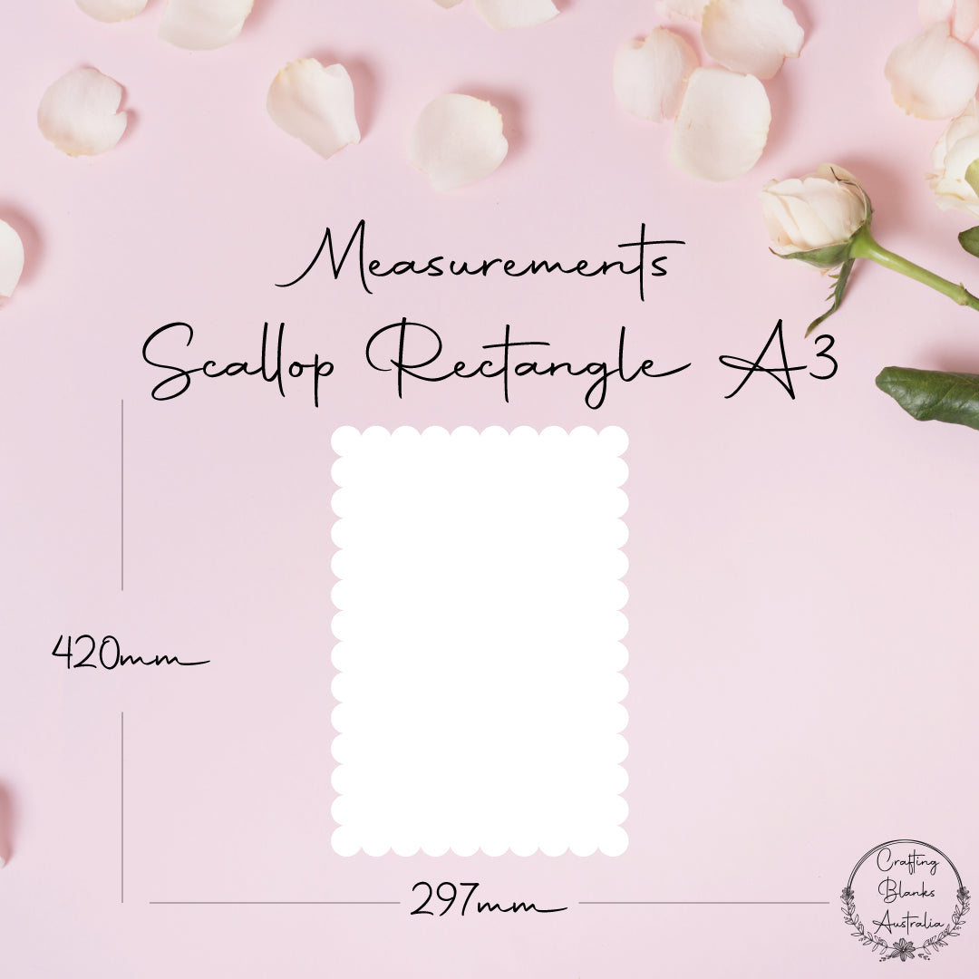 Scallop Rectangle • Blank Shape • A3
