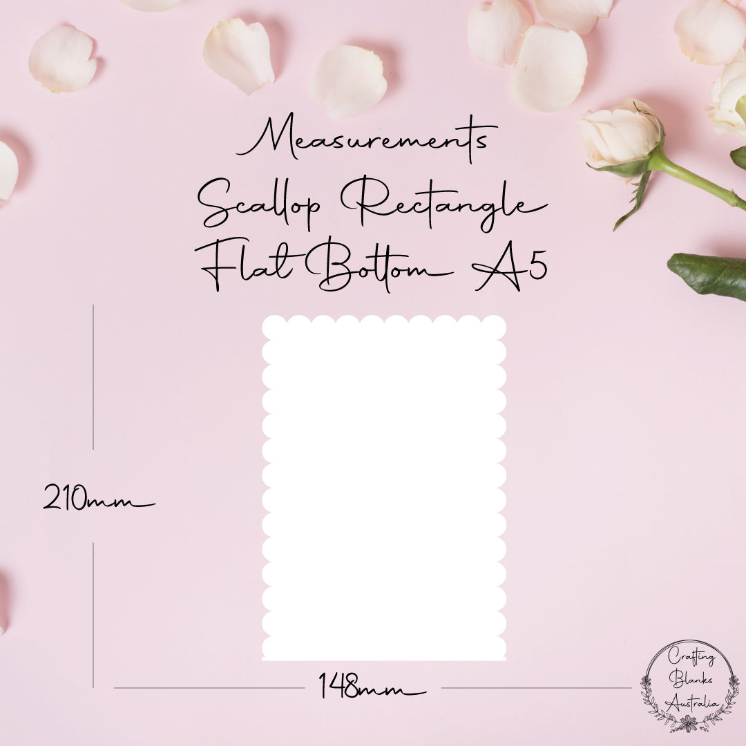 Scallop Rectangle Flat Bottom • Blank Shape • A5