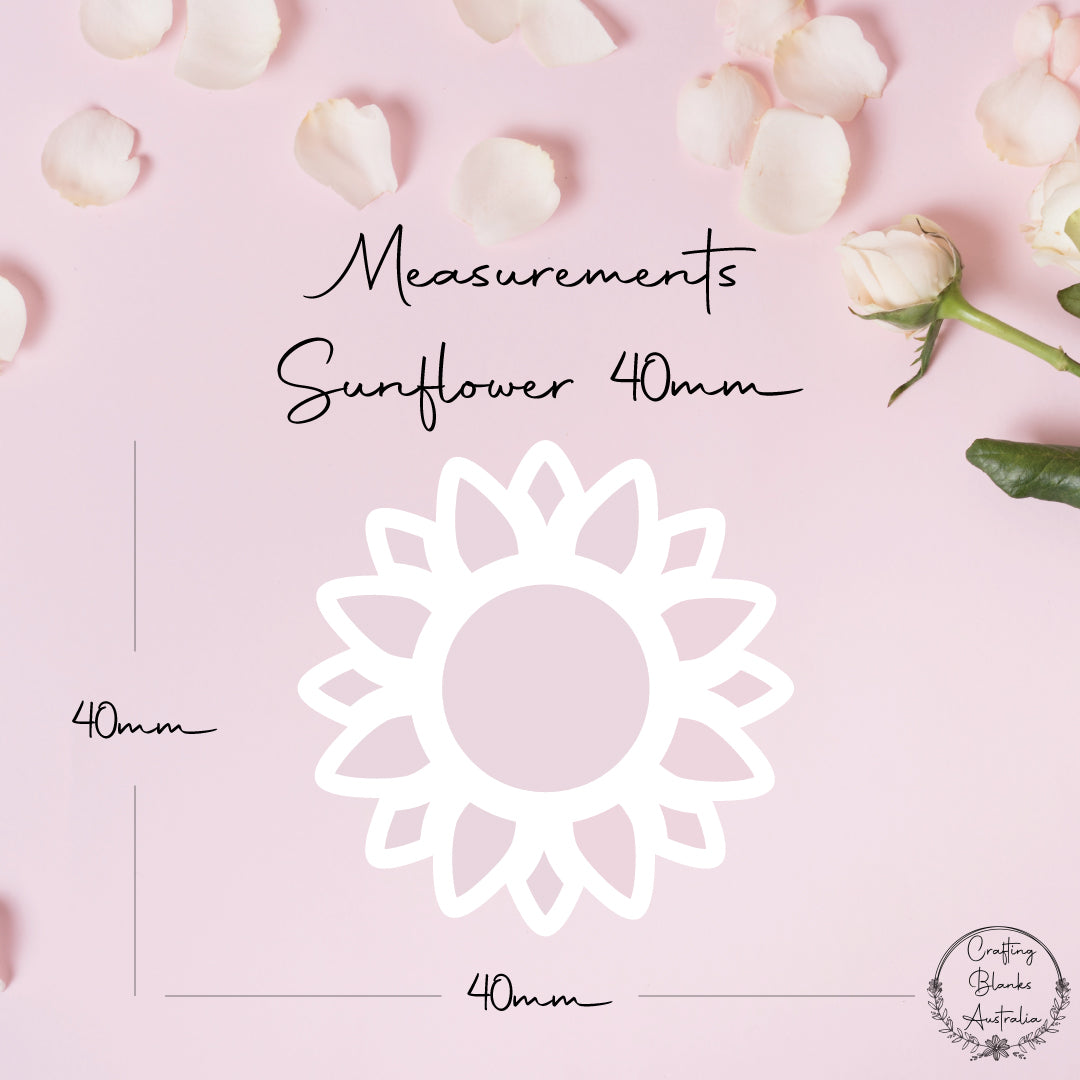 Sunflower Outline • Blank Shape • 40mm