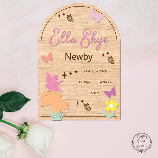 Fairy • Custom Birth Announcement Arch Sign • A3