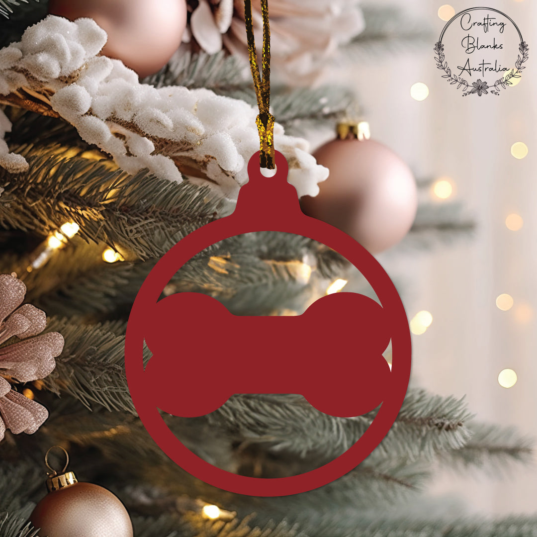 Dog Bone • Cutout Bauble Shape • 100mm