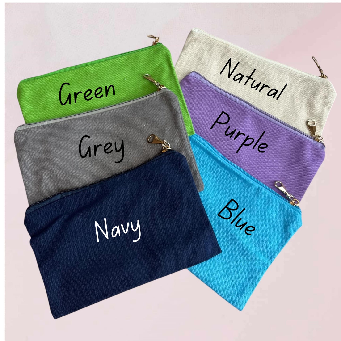Canvas cosmetic bags (discontinued colours)