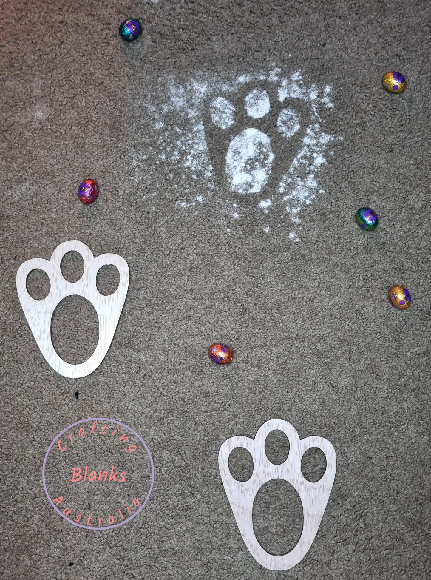 Bunny feet stencil