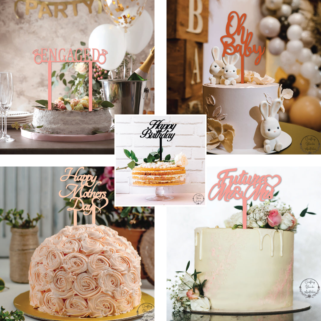 Cake Toppers | Words – Crafting Blanks Australia