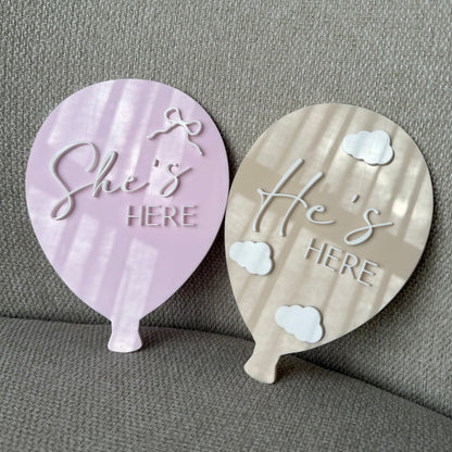 Balloon Birth Announcement Sign
