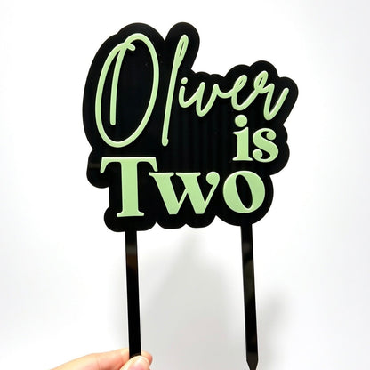 Custom Birthday 1-10 • Double Layer Cake Topper • 150mm