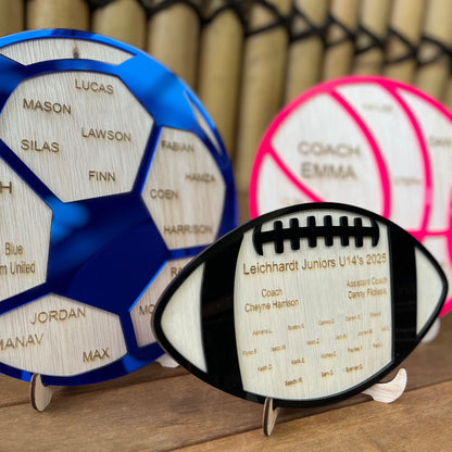 Sports Ball • Custom Plaque • 250mm