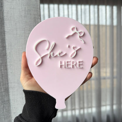 Balloon Birth Announcement Sign