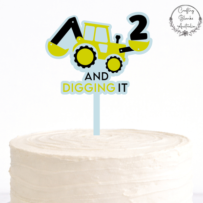 Custom Digging It • Double Layer Cake Topper • 120mm