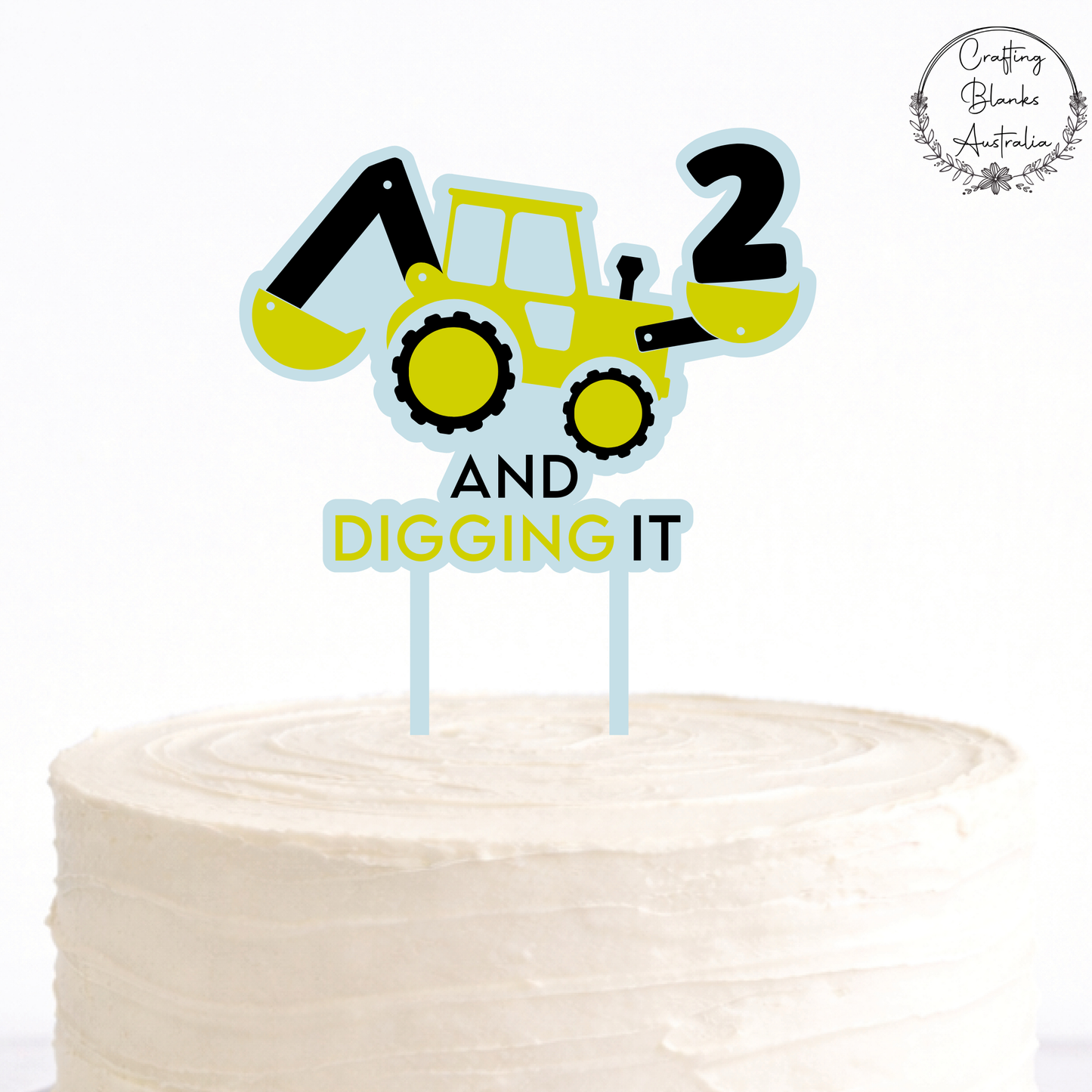 Custom Digging It • Double Layer Cake Topper • 150mm