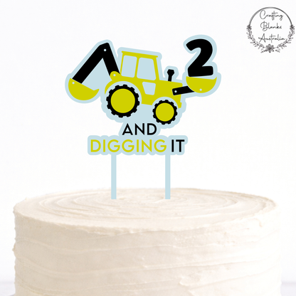 Custom Digging It • Double Layer Cake Topper • 150mm