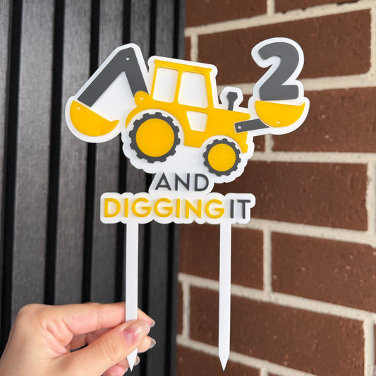Custom Digging It • Double Layer Cake Topper • 150mm