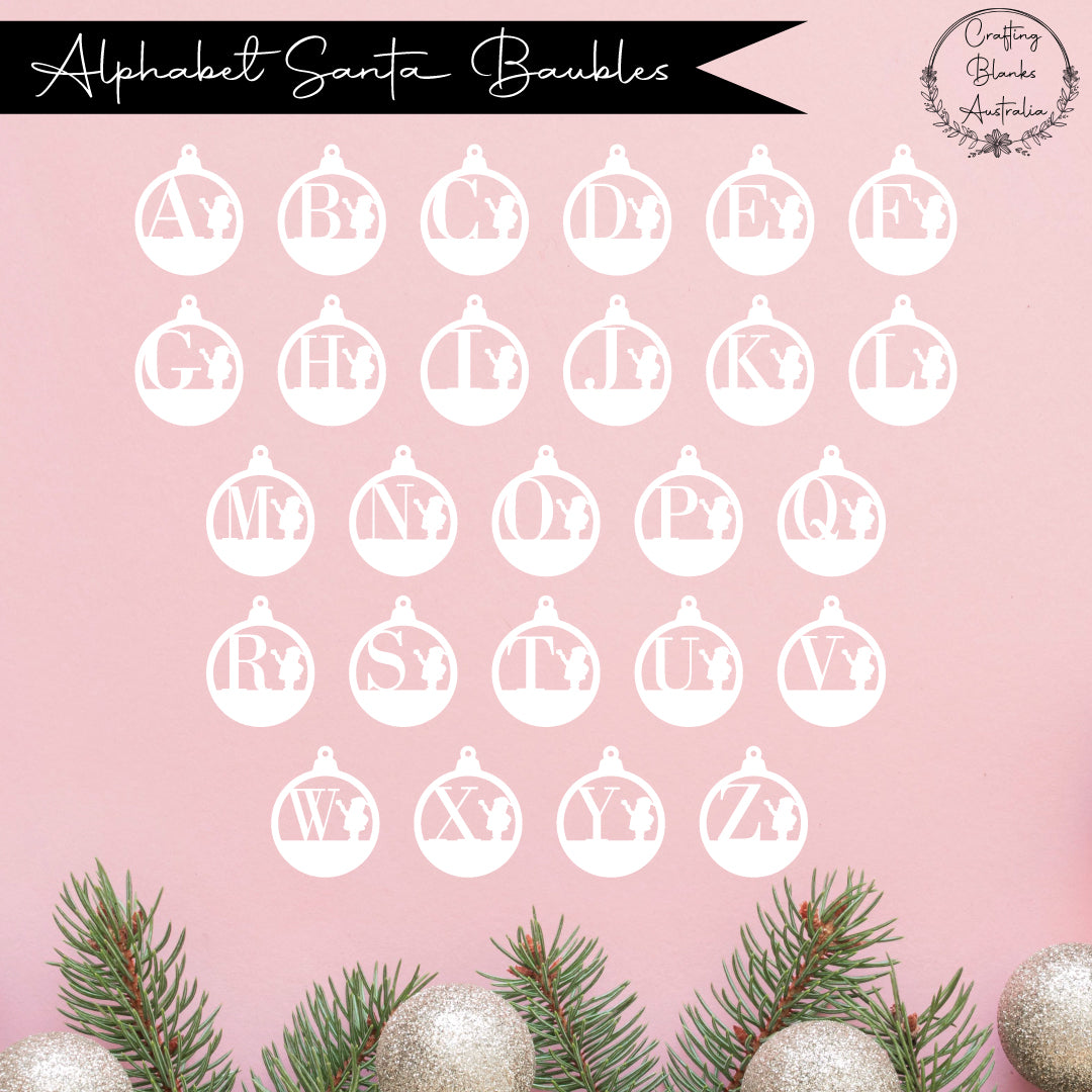 Alphabet Santa • Bauble Shape • 100mm