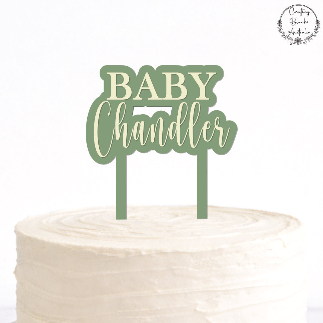 Custom Baby • Double Layer Cake Topper • 150mm