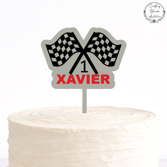 Custom Flags Birthday 1-9 • Double Layer Cake Topper • 120mm