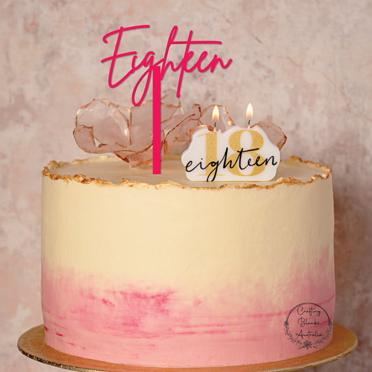 Eighteen • Cake Topper • 150mm