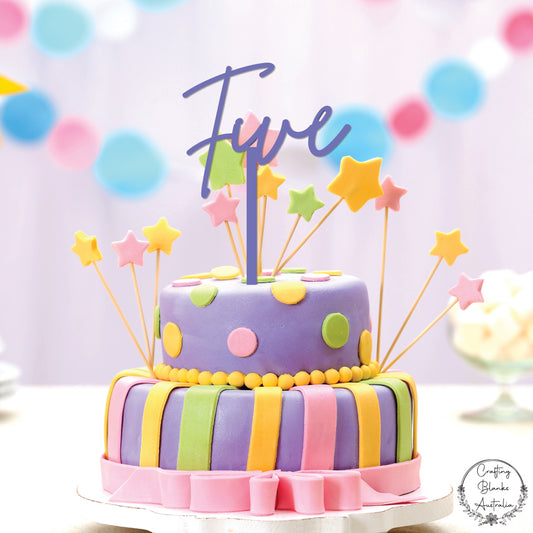 Five • Cake Topper • 150mm
