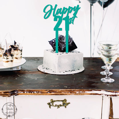 Happy 21st • Cake Topper • 120mm