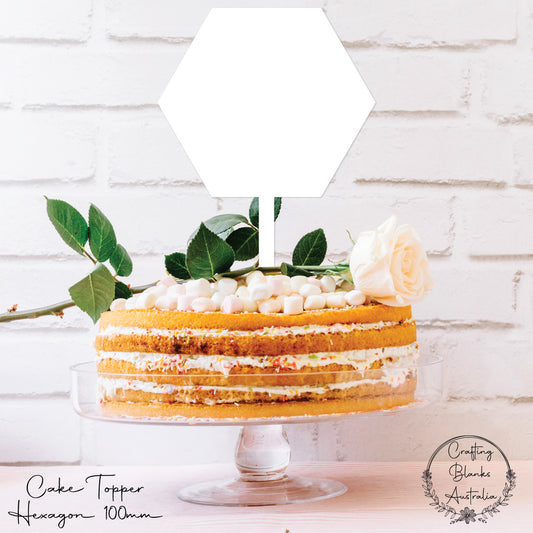 Hexagon • Cake Topper • 100mm