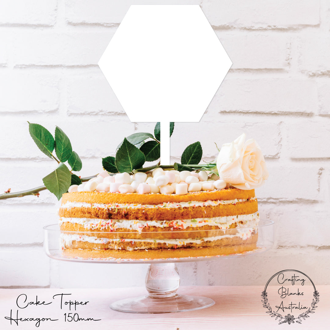 Hexagon • Cake Topper • 150mm