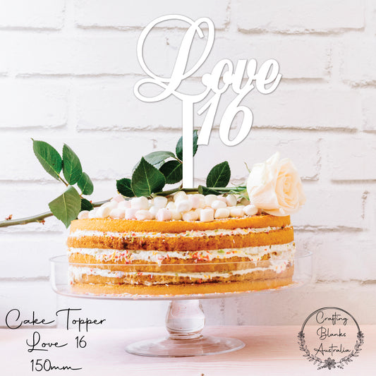 Love 16 • Cake Topper • 150mm