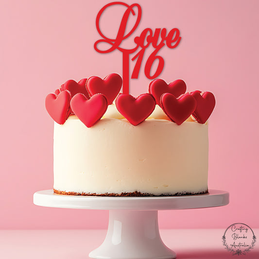 Love 16 • Cake Topper • 150mm