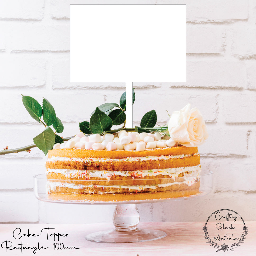 Rectangle • Cake topper • 100mm – Crafting Blanks Australia