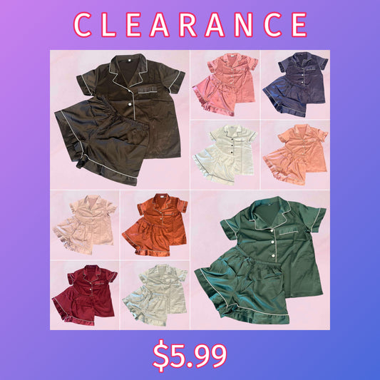 Clearance Short Satin Pjs