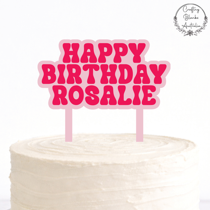 Custom Happy Birthday • Double Layer Cake Topper • 150mm