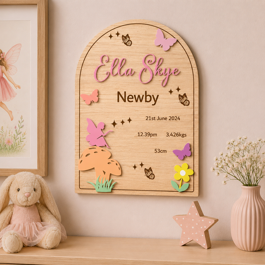 Fairy • Custom Birth Announcement Arch Sign • A3
