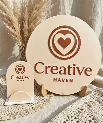 Business Sign & Card Holder Duo