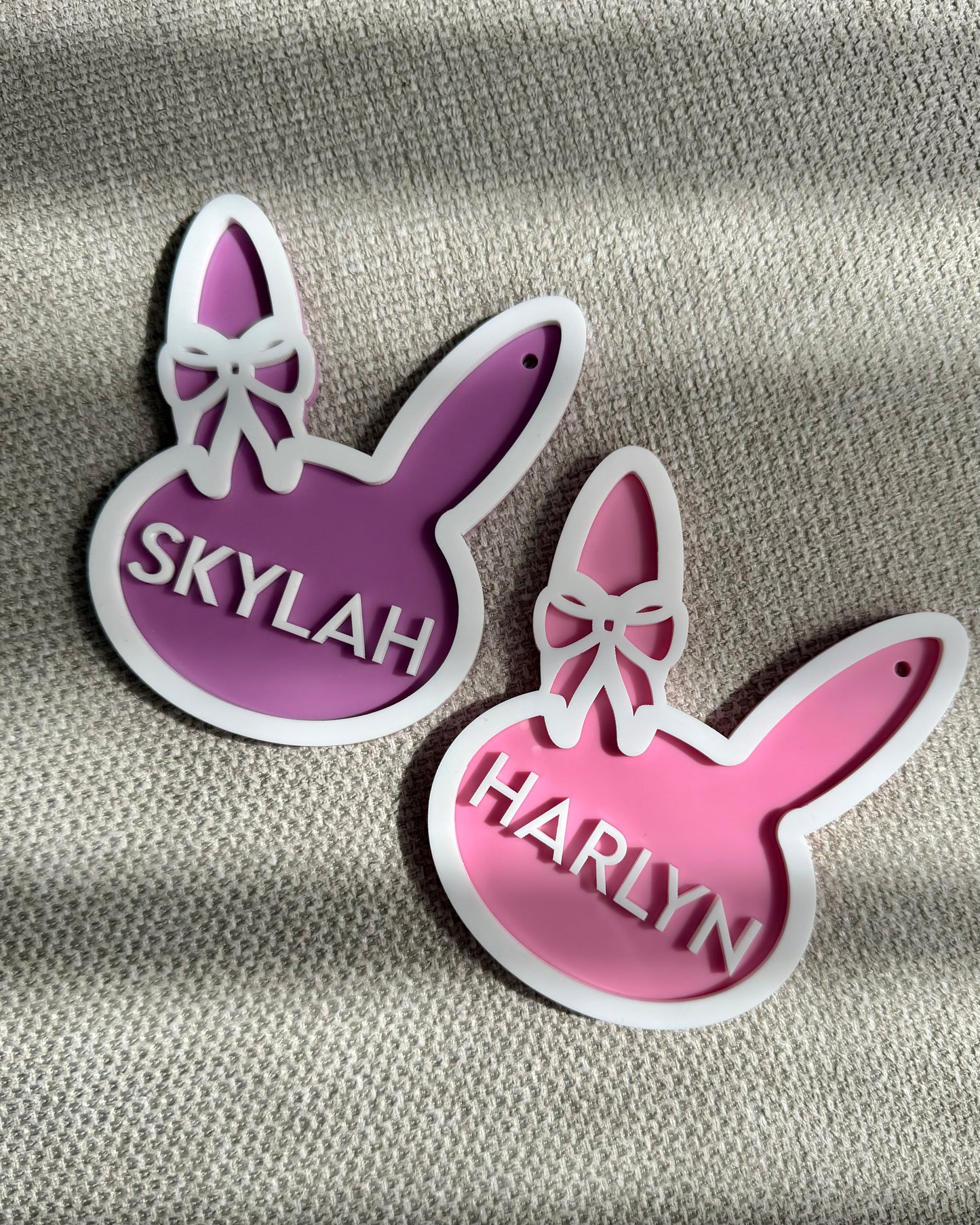 Bunny With Bow • Blank Tag • Double Layer