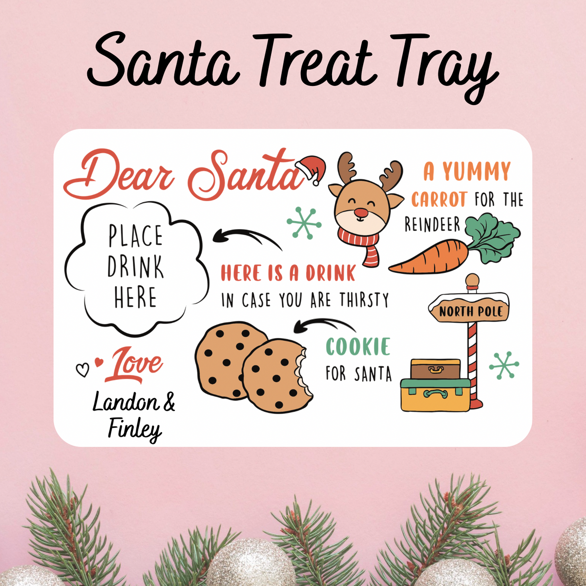 Santa Treat Tray • Printed • Personalised