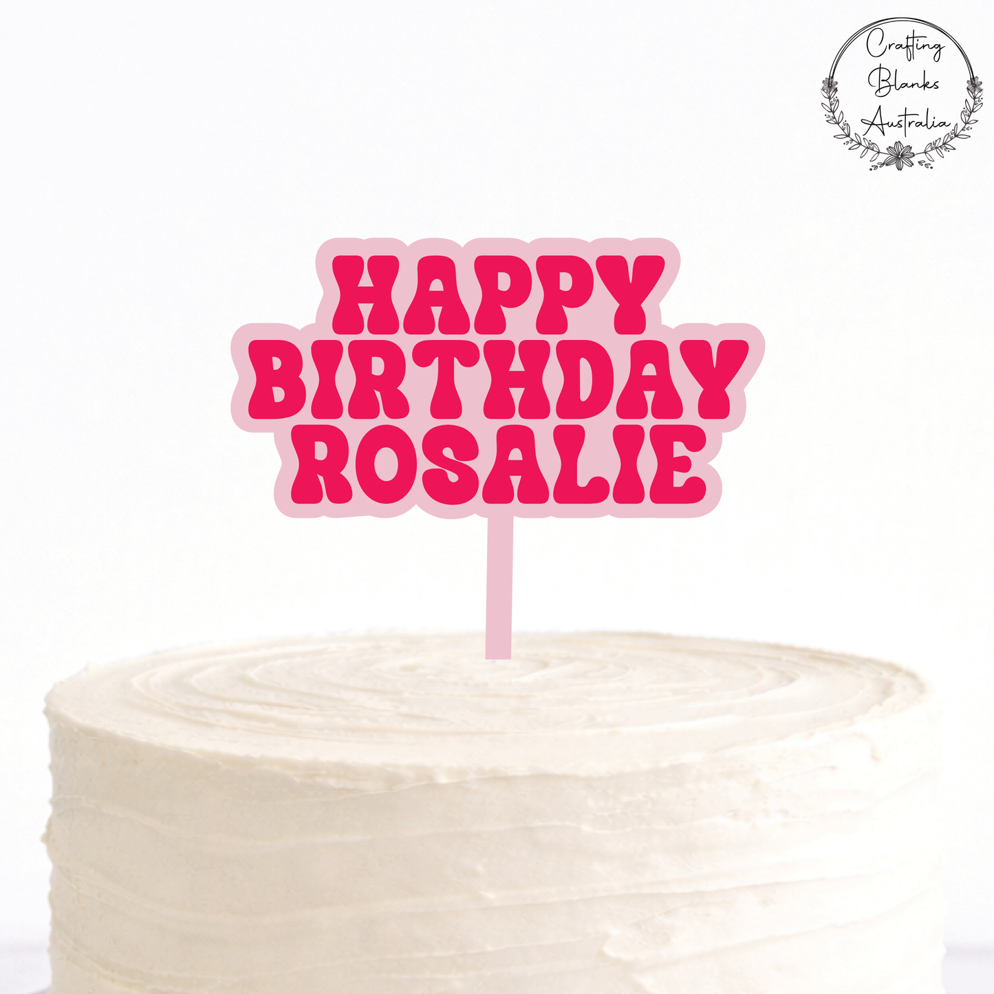 Custom Happy Birthday • Double Layer Cake Topper • 120mm