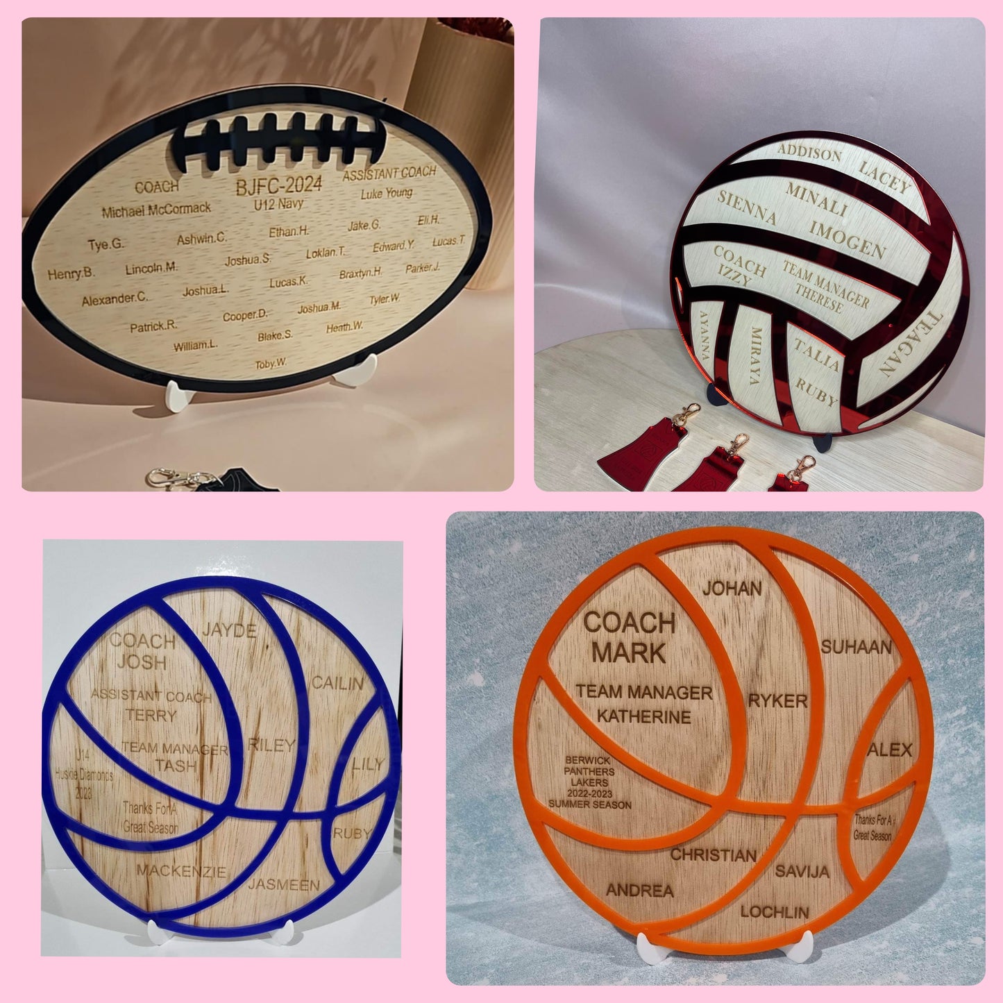 Sports Ball • Custom Plaque • 250mm