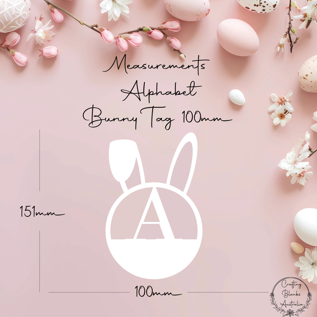 Alphabet Bunny • Blank Tag • 100mm