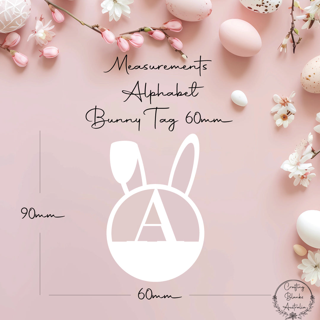 Alphabet Bunny • Blank Tag • 60mm