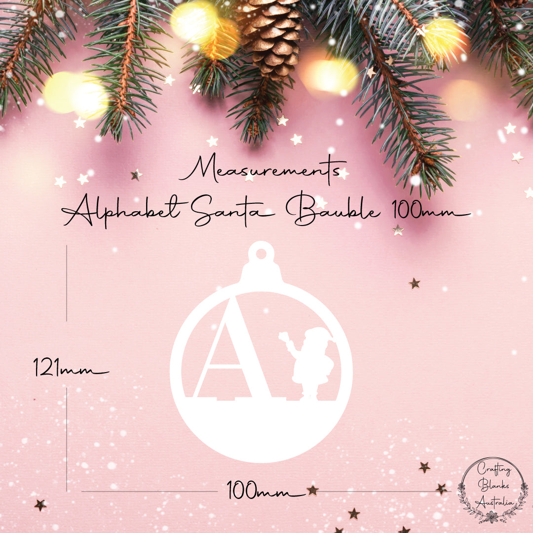 Alphabet Santa • Bauble Shape • 100mm