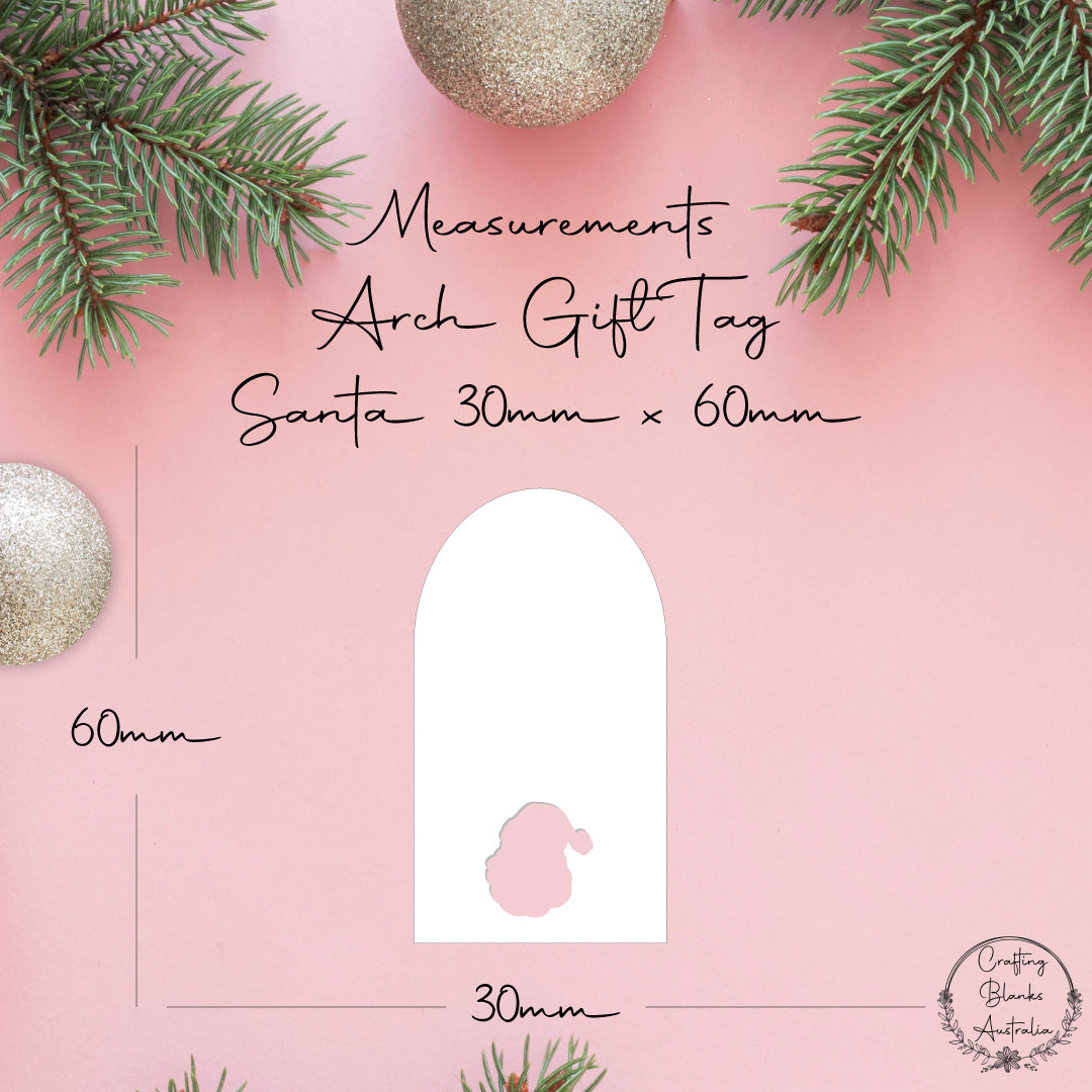 Santa • Arch Gift Tag • 30mm x 60mm